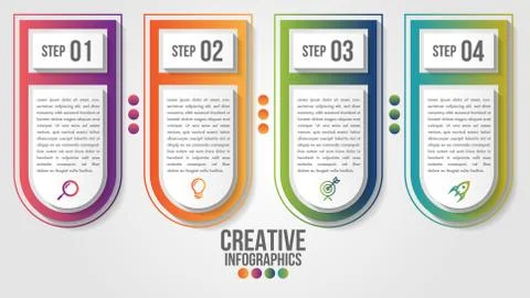 Infographic modern timeline design vector template for business with 4 steps Stock Illustration