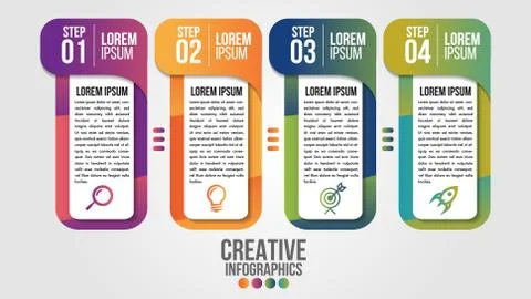 Infographic modern timeline design vector template for business with 4 steps Stock Illustration
