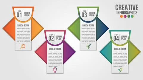 Infographic modern timeline design vector template for business with 4 steps Stock Illustration