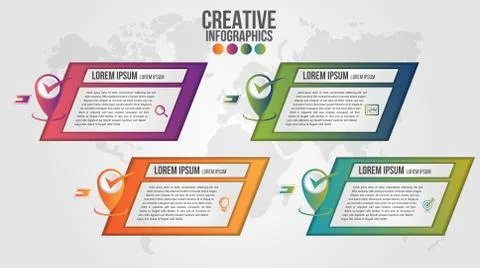 Infographic modern timeline design vector template for business with 4 steps Stock Illustration