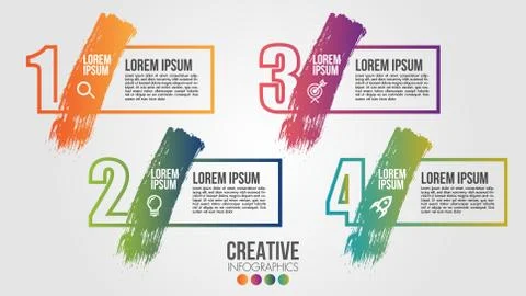 Infographic modern timeline design vector template for business with 4 steps Stock Illustration