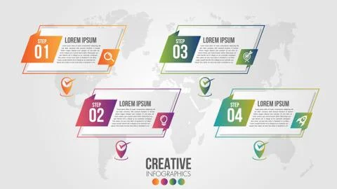 Infographic modern timeline design vector template for business with 5 steps Stock Illustration