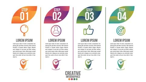 Infographic modern timeline design vector template for business with 4 steps Stock Illustration