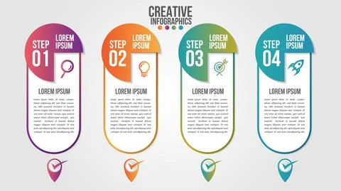 Infographic modern timeline design vector template for business with 4 steps Stock Illustration