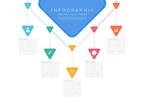 Infographic modern triangle shape hang top design use for business Stock Illustration