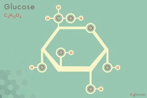 Infographic of the molecule of Glucose Stock Illustration