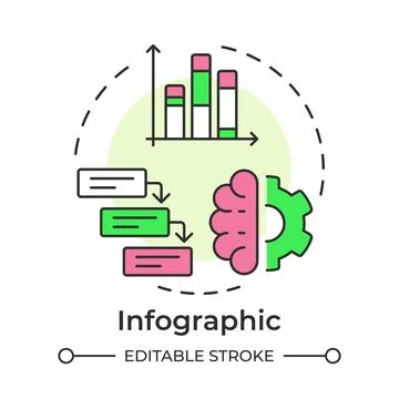 Infographic multi color concept icon Stock Illustration