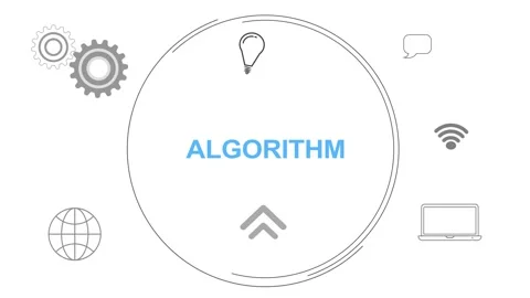 Infographic Multiple Icon Digital Concept With Algorithm Text animated Stock Footage 258312496