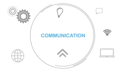 Infographic Multiple Icon Digital Concept With Communication Text animated Видео 258312500
