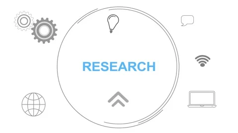 Infographic Multiple Icon Digital Concept With Research Text animated Video stock 258312508