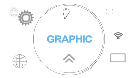 Infographic Multiple Icon Digital Concept With Graphic Text animated Видео 258312520