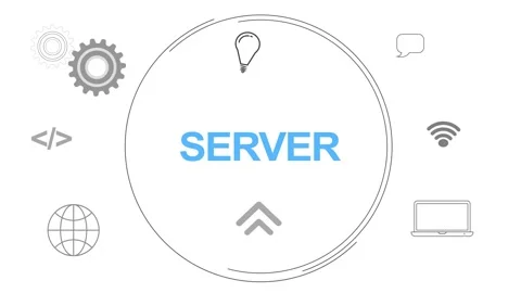 Infographic Multiple Icon Digital Concept With Server Text animated Video stock 258312528