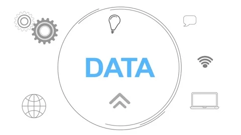 Infographic Multiple Icon Digital Concept With DataT Text animated Stock Footage 258312548