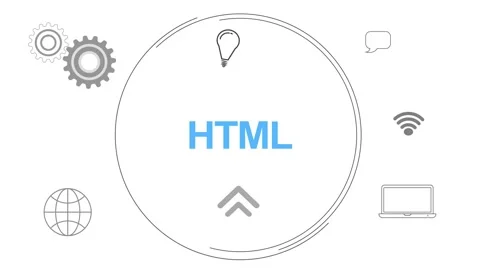 Infographic Multiple Icon Digital Concept With HTML Text animated Video stock 258312559