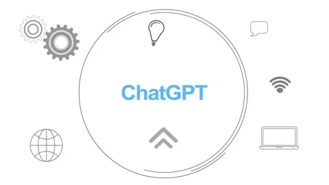 Infographic Multiple Icon Digital Concept With ChatGPT Text animated Stock-Footage 258312565