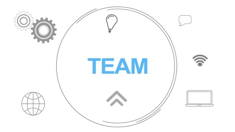 Infographic Multiple Icon Digital Concept With Team Text animated Video stock 258312570