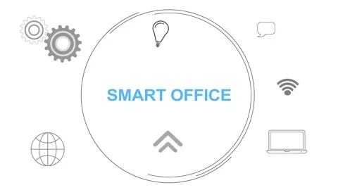 Infographic Multiple Icon Digital Concept With Smart Office Text animated Stock Footage 258312575