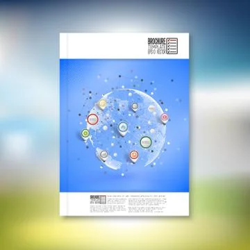 Infographic network with pointer marks. Brochure, flyer or report for business Stock Illustration