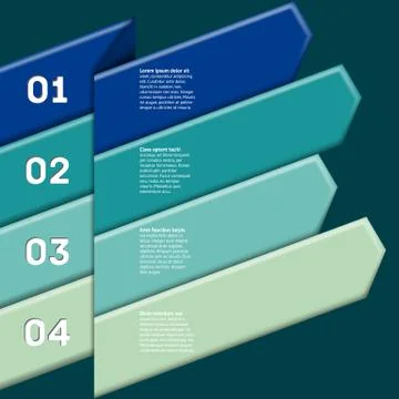 Infographic with numbered ribbon pointers Stock Illustration