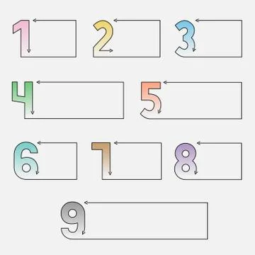 Infographic with numbers steps set Stock Illustration