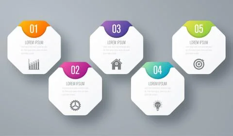 Infographic with octagons on the grey background Stock-Illustration