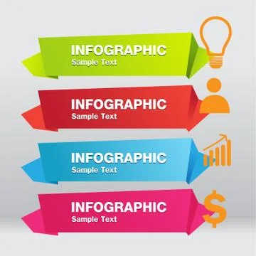 Infographic origami labels vector 스톡 일러스트