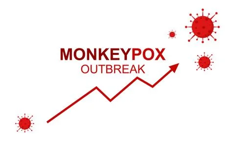 Infographic on the outbreak of monkeypox. Monkeypox virus. Concept of pox virus. Illustrazione stock