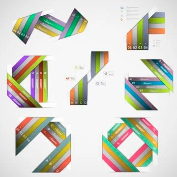Infographic Paper Strips Set Stock Illustration