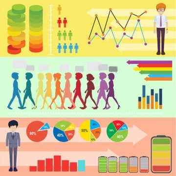 Infographic with people and elements Stock Illustration
