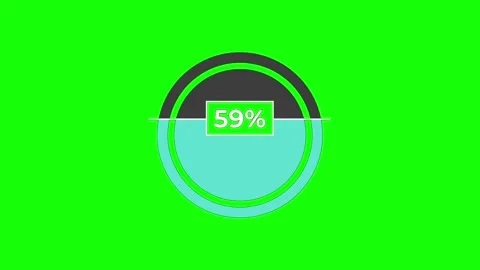 Infographic pie chart animation loading 0 to 60 percent on green screen Stock Footage 314150279