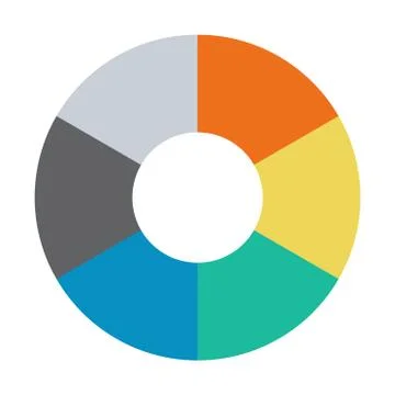 Infographic pie chart. Cycle presentation diagram 6 section. Vector isolated 스톡 일러스트