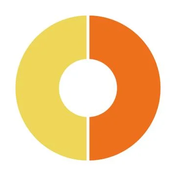 Infographic pie chart. Cycle presentation diagram 2 section. Vector isolated Stock Illustration