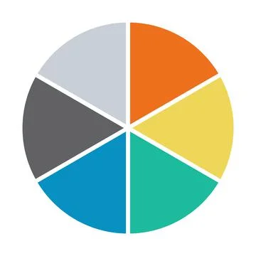 Infographic pie chart. Cycle presentation diagram 6 section. Vector isolated 스톡 일러스트