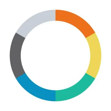 Infographic pie chart. Cycle presentation diagram 6 section. Vector isolated Illustrazione stock