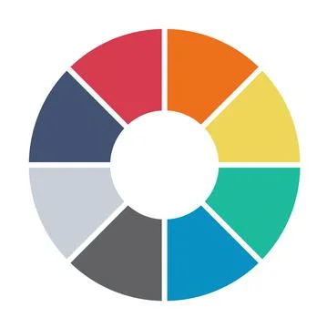 Infographic pie chart. Cycle presentation diagram 8 section. Vector isolated Stock Illustration