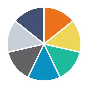 Infographic pie chart. Cycle presentation diagram 7 section. Vector isolated 스톡 일러스트