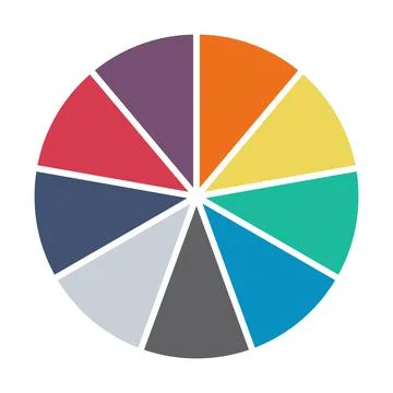 Infographic pie chart. Cycle presentation diagram 9 section. Vector isolated Illustrazione stock