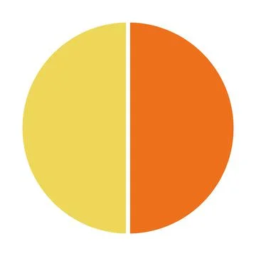 Infographic pie chart. Cycle presentation diagram 2 section. Vector isolated Illustrazione stock