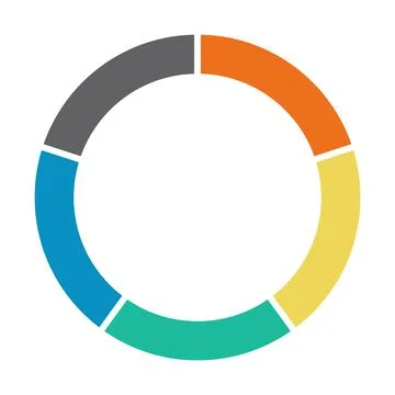 Infographic pie chart. Cycle presentation diagram 5 section. Vector isolated Illustrazione stock