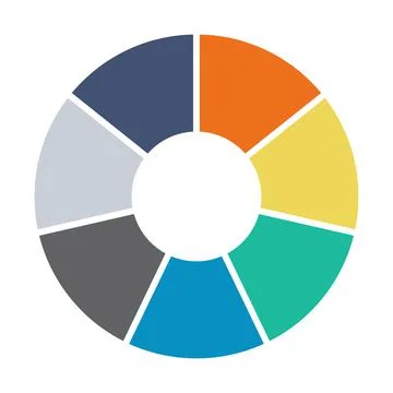 Infographic pie chart. Cycle presentation diagram 7 section. Vector isolated 스톡 일러스트