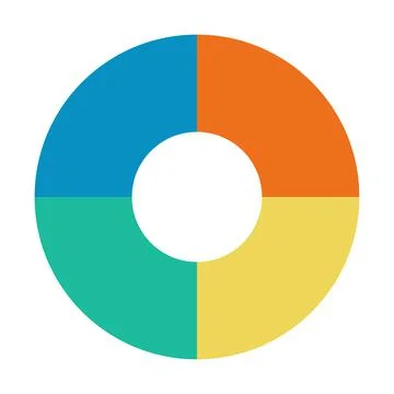 Infographic pie chart. Cycle presentation diagram 4 section. Vector isolated 스톡 일러스트