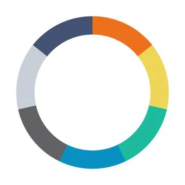 Infographic pie chart. Cycle presentation diagram 7 section. Vector isolated Stock Illustration
