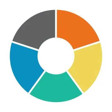 Infographic pie chart. Cycle presentation diagram 5 section. Vector isolated Stock Illustration