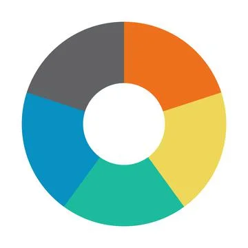 Infographic pie chart. Cycle presentation diagram 5 section. Vector isolated 스톡 일러스트