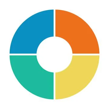 Infographic pie chart. Cycle presentation diagram 4 section. Vector isolated Illustrazione stock