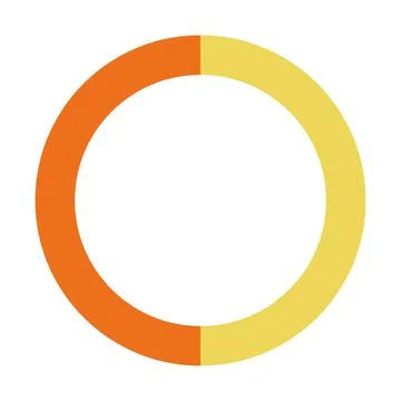 Infographic pie chart. Cycle presentation diagram 2 section. Vector isolated 스톡 일러스트
