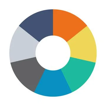 Infographic pie chart. Cycle presentation diagram 7 section. Vector isolated イラスト素材