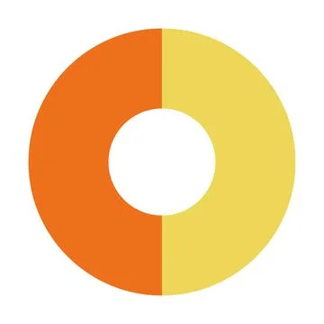 Infographic pie chart. Cycle presentation diagram 2 section. Vector isolated Stock Illustration