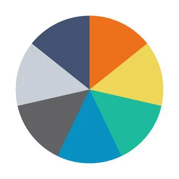 Infographic pie chart. Cycle presentation diagram 7 section. Vector isolated Stock Illustration
