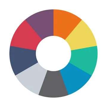 Infographic pie chart. Cycle presentation diagram 9 section. Vector isolated Illustrazione stock